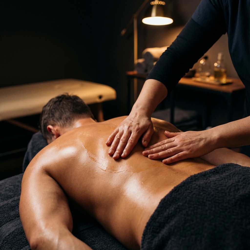 Gentlemen's therapeutic massage Barcelona for back pain